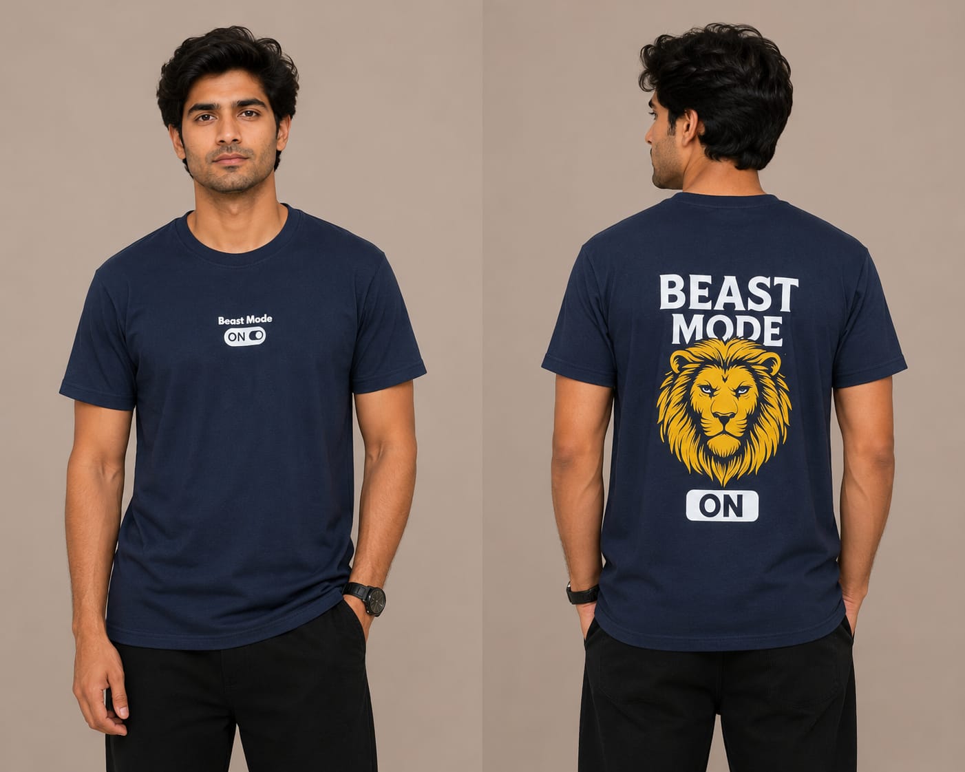 Beast Mode Premium Cotton Oversized Printed T-Shirt
