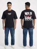 WILD SOUL - Premium Cotton Oversized Printed T-Shirt