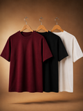 Men's Plain 100% Cotton Regular Fit T-Shirt - Pack of 3