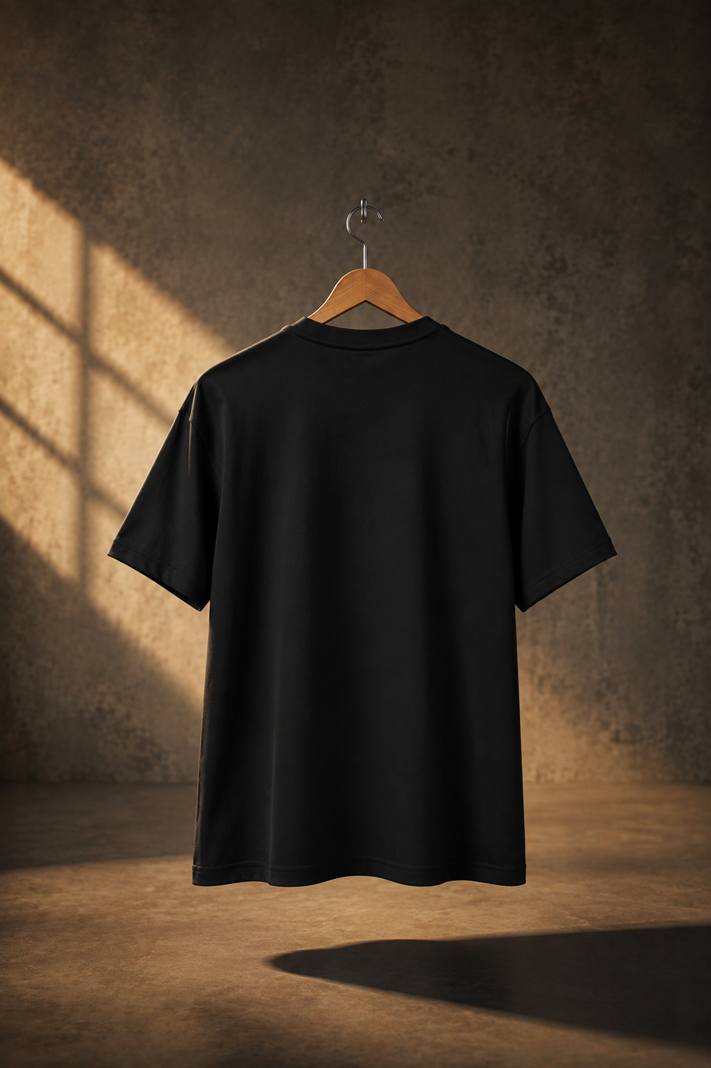 Black Men's Plain 100% Cotton Regular Fit T-Shirt