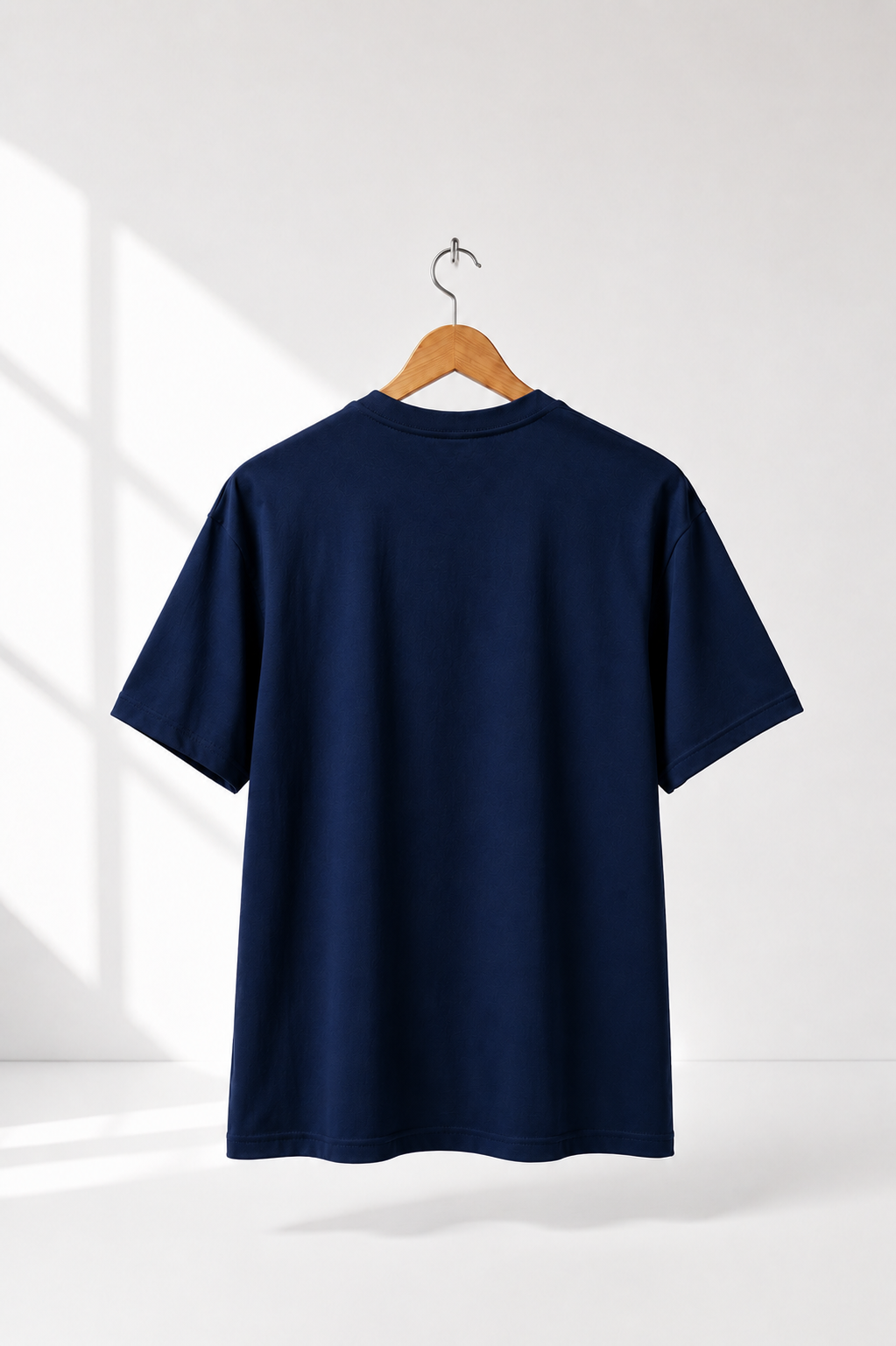 Navy Blue - Men's Plain 100% Cotton Regular Fit T-Shirt
