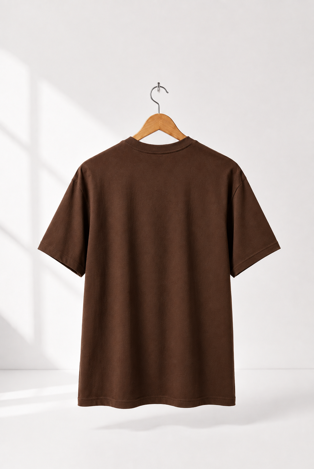 Brown Men's Plain 100% Cotton Regular Fit T-Shirt